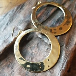Ralph Lauren Vintage Gold Tone Hammered Earrings
